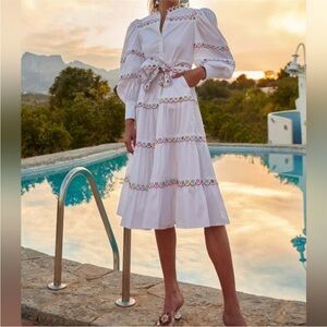 CeliaB White Dress with Colorful Embroidery